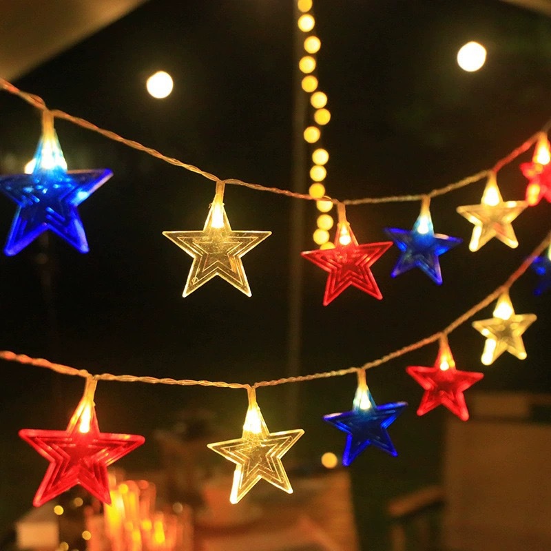 Led Fairy String Lights - 3-kleurige LED-lichtslingers, warmwitte lichtjes, op batterijen