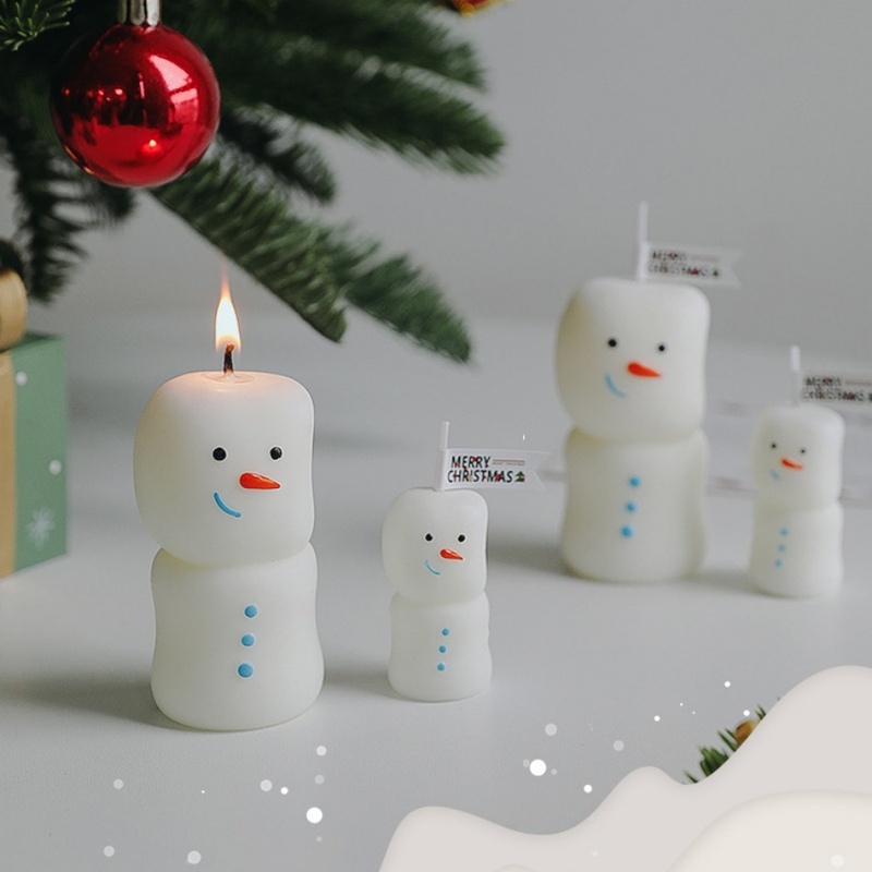 Holiday Candle Set - 2 stuks/set Kerstkaarsen met sneeuwmangeur, schattige