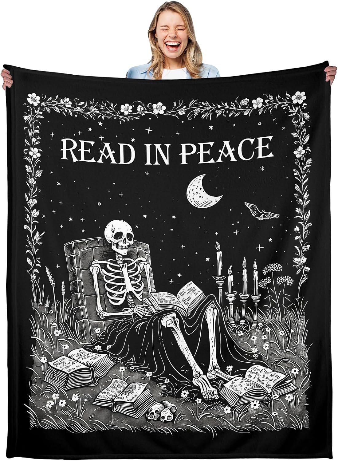 Gotische Spookleesdeken, Skele - Christmas Throw Blanket recensie en prijs