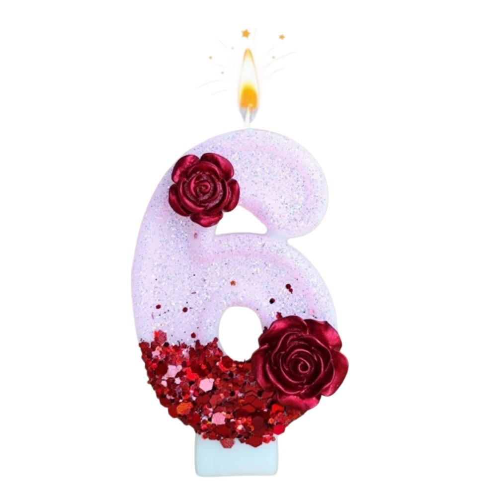 Nummer Roze Glitter Rode Roos  - Holiday Candle Set recensie en prijs