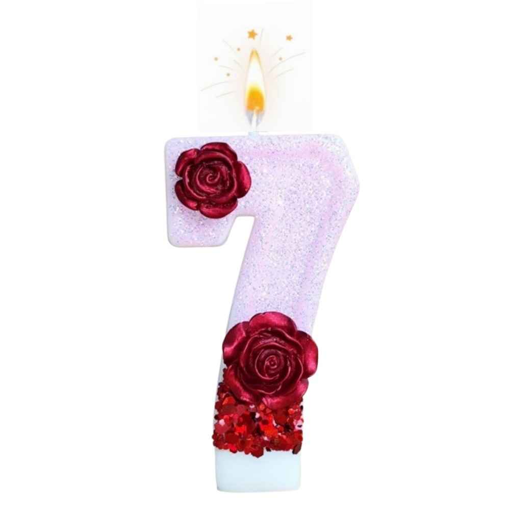 Nummer Roze Glitter Rode Roos  - Holiday Candle Set recensie en prijs